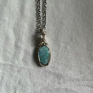 Handcrafted Larimar Sterling Silver Pendant Necklace